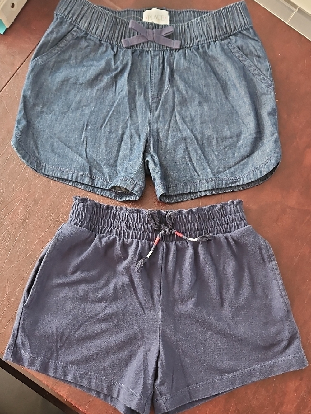 The Children's Place Blue Chambray & Navy Pull-On Shorts Set